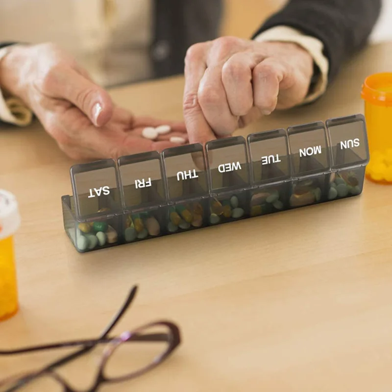 Travel Pill Box Plastic Pill Case Weekly Medicine Storage Organizer Container Drug Tablet Dispenser Independent Lattice Holder