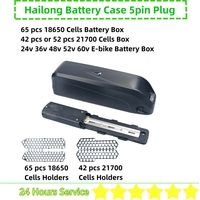 65 pcs 18650 Cells Hailong 3 Ebike Battery Box 24v 36v 48v 52v 60v Down Tube Dolphin E-bike Battery Box Hailong Plus 21700 Box