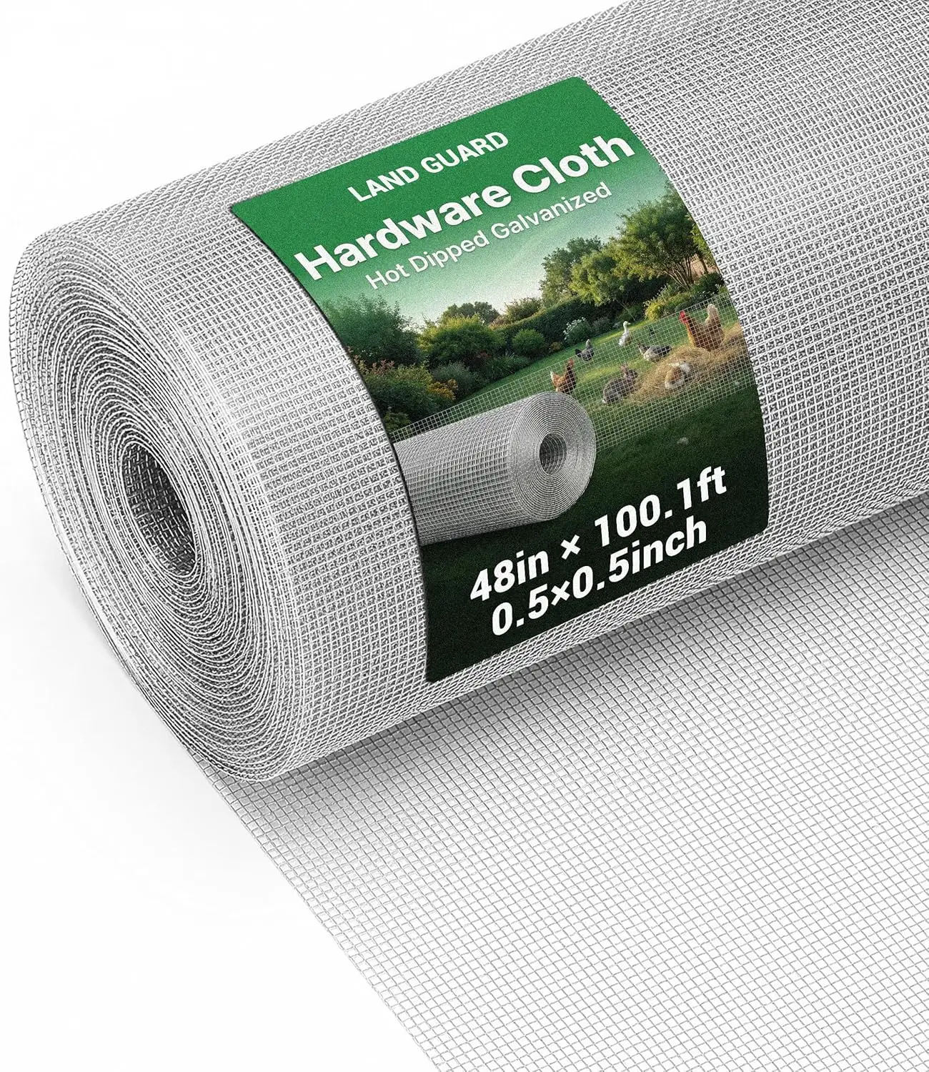 

Рулон квадратной сетки для курятника 1/2 дюйма, 48x100 футов, 19 калибр, для поддержки растений в саду и ограждения птичников