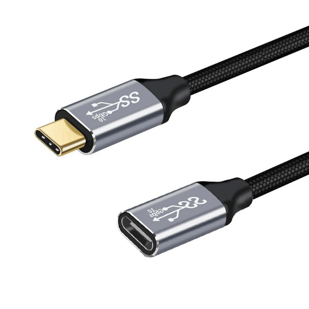 10Gbps Gen2 Typ-C USB 3,1 Männlichen zu USB-C Weiblichen 100W Lade Kabel Extender Cord reversible Design 0,2 m 1 m