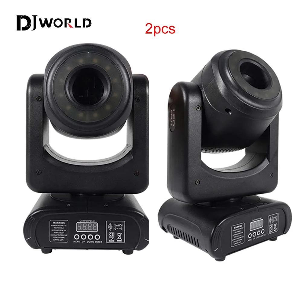 2PCS 100W LED Spot Gobo Beam Moving Head Light with LED Lamp Beads Aperture Circle 5 Prism DMX Stage Light Discos DJ Bar Party