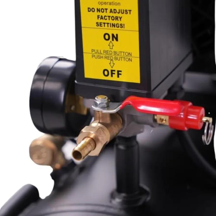 ضاغط هواء فائق الهدوء 6.4 جالون 110 فولت 60 هرتز 1.5 حصان 7.41CFM MAX 115PSI خزانات فولاذية خالية من الزيت 70dB مستوى الضوضاء ضاغط الهواء