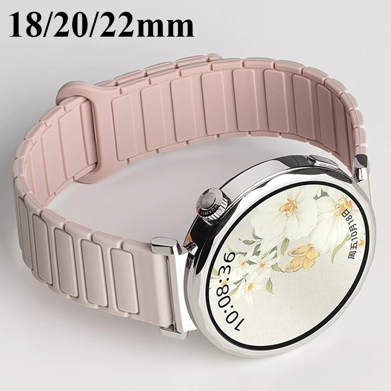 18mm 20mm 22mm Magnetisches Schlaufenarmband für Samsung Galaxy Watch 7 6 5 4 Gear S3 Silikonarmband für Huawei Watch GT6 Pro GT5 GT4 46mm