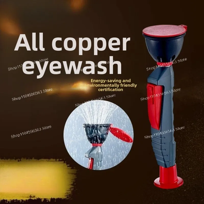 All-copper laboratory and factory inspection single-port eye washers, double-port shower devices, benchtop and wall-mounted