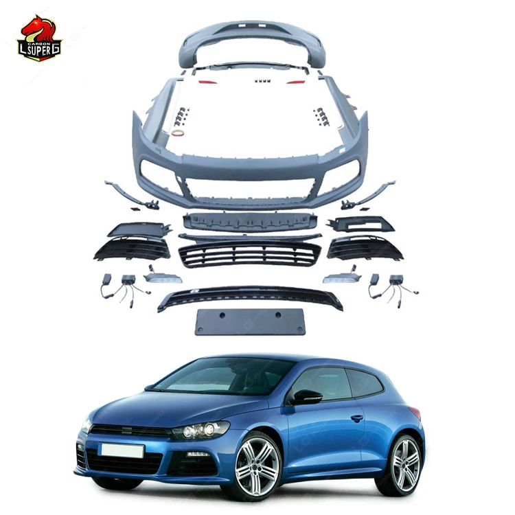

Upgrade R Style Front Bumper Grill Rear Bumper Side Skirts Body Kit for Volkswagen SCIROCCO 2009 Bodykit