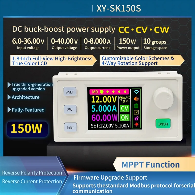 

AA60-SK150S Регулируемый источник питания постоянного тока + комплект 433M, постоянное напряжение, постоянный ток, 8 А, 150 Вт, понижающий модуль