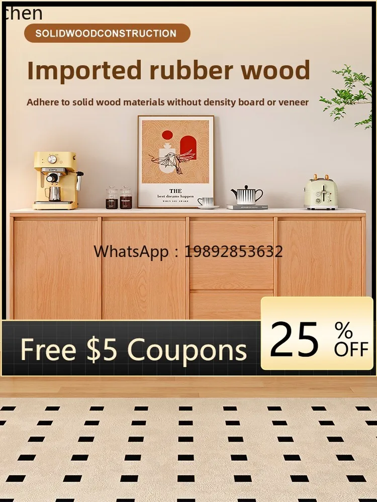 

solid wood dining side storage cabinet living room kitchen low cabinet home bar