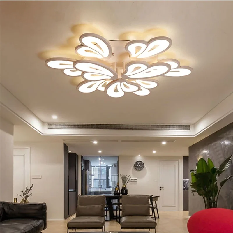 

Black Butterfly Ceiling Lamp Nordic Modern Simple Creative Luxury White Warm Acrylic Bedroom Dining Hall Corridor Lighting