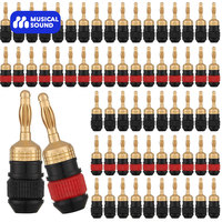 Musical Sound 50PCS Quick Connect Gold Plated Speaker Banana Plugs Jack Speaker Wire Banana Plugs Audio Jack Connector