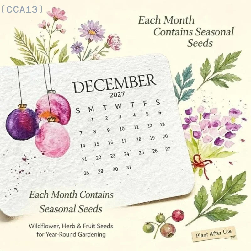 [CCA13]Plantable Love Seed 2026 Calendar Sustainable Monthly Planner Perfect Present for Gardening Hobbyists Home Use
