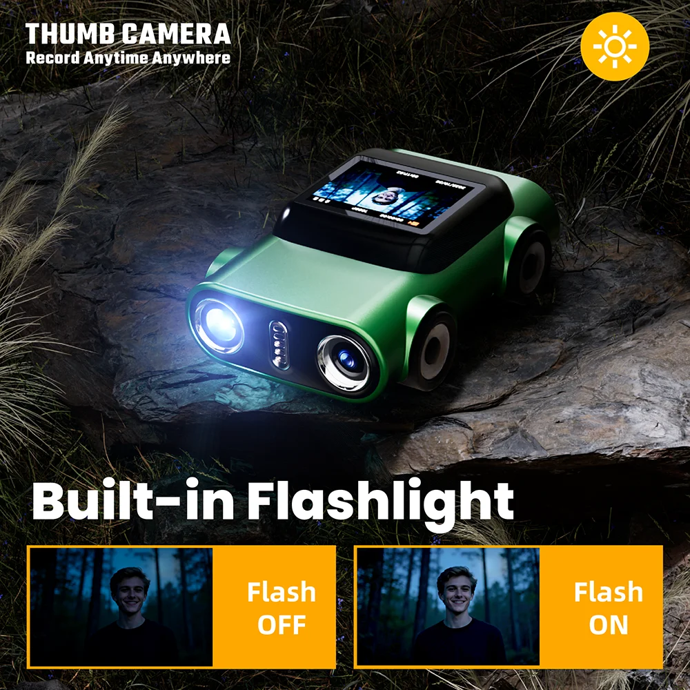 กล้องขนาดเล็ก 2K HD เครื่องบันทึกวิดีโอ รูปทรงรถยนต์ พวงกุญแจ กล้องขนาดเล็ก พร้อมแฟลชในตัว 130 °   กล้องเลนส์มุมกว้างออโต้โฟกัส