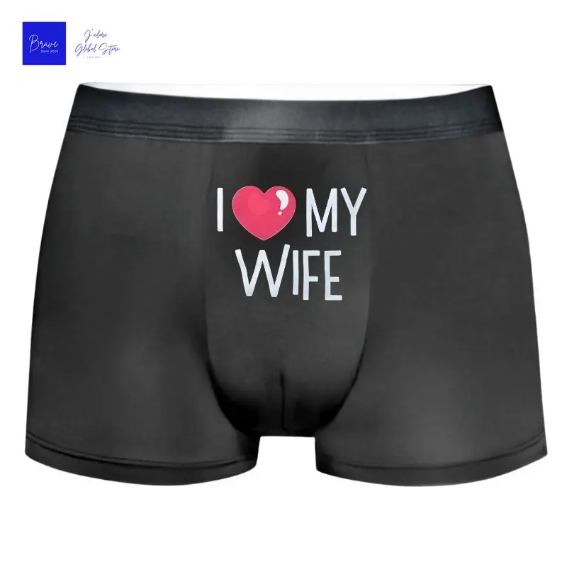 Lustige Grafik-Boxershorts für Herren – weiche Stretch-Fit-Herrenunterwäsche, romantisch bedrucktes Paar, Geschenk, lässig, täglich, Herren-Slip