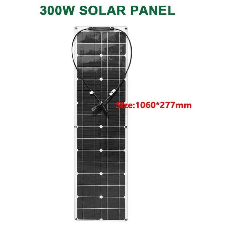 600W 300W Flexibele Zonnepaneel Kit 12V Batterijlader Monokristallijne Mobiele Zonnestelsel Voor Outdoor Camping jacht Auto RV Boot