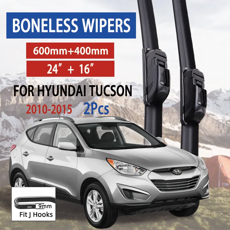 Für hyundai tucson mk2 ix35 2015-2018 Auto wischer U-Typ Weich gummi ohne Knochen wischer HD leise langlebige Kfz-Wischer 24 "16"