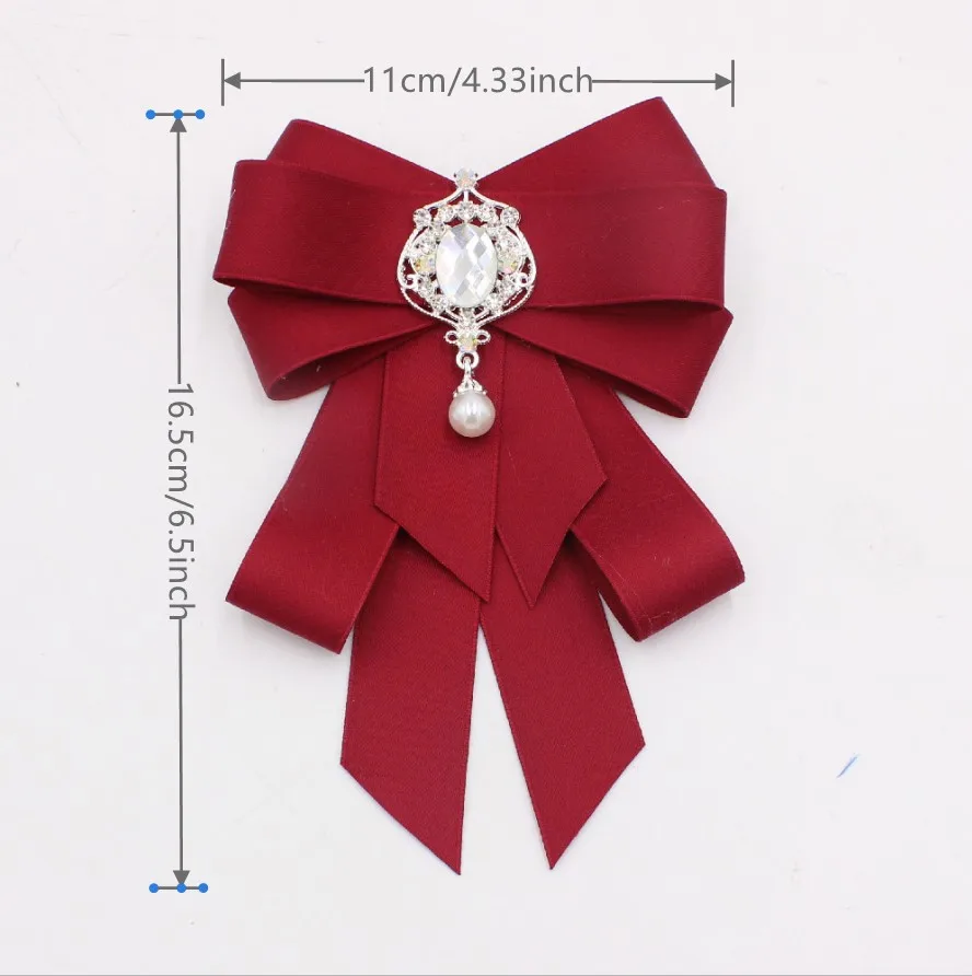 Handgemachte Mode schwarz Band Fliege Strass Kristall Stoff Stoff Luxus Hochzeits kleid britische Schulmädchen Geschenk für Frauen – Detail 2