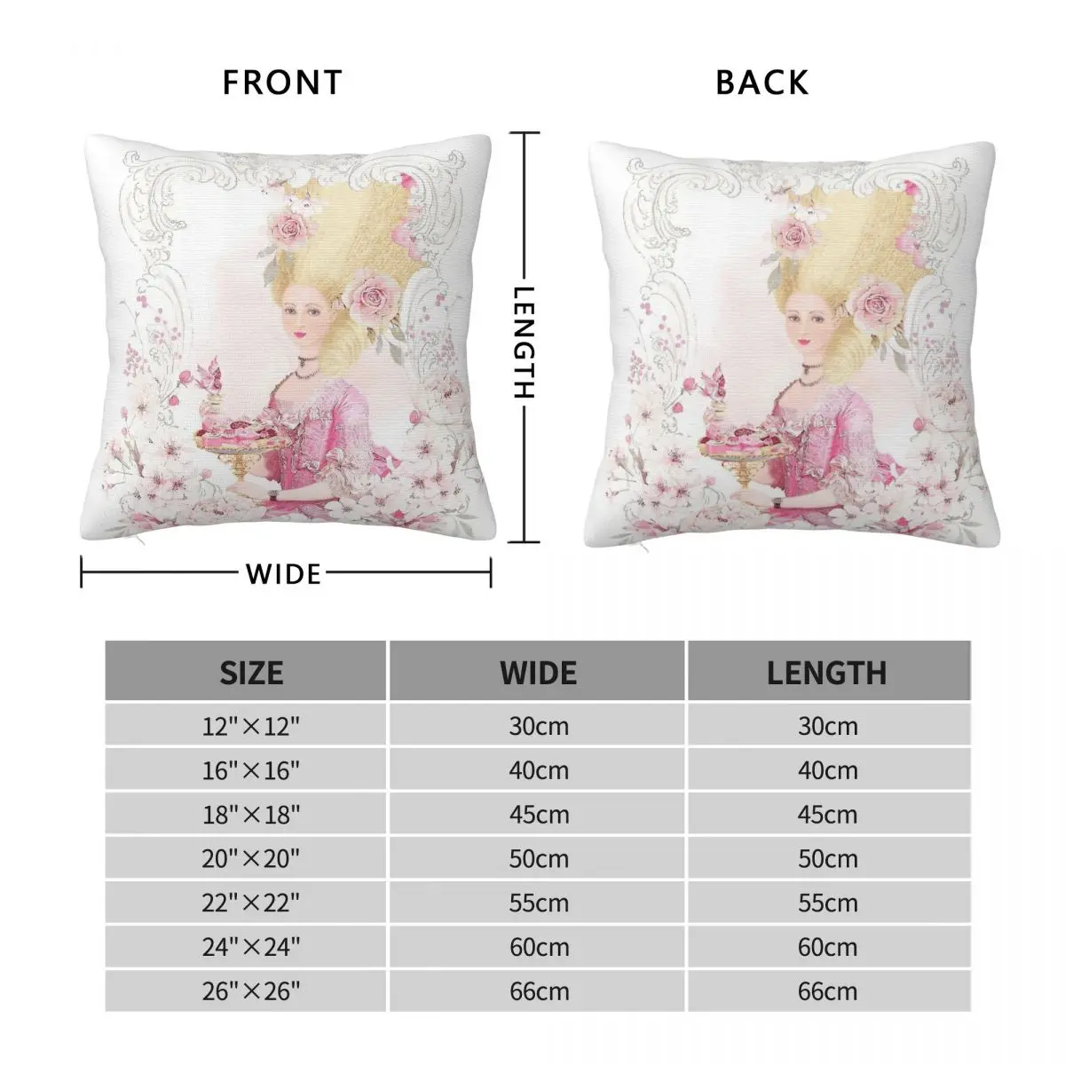 Marie Antoinette Paris In Spring Square Pillowcase Polyester Linen Velvet Printed Zip Decorative Home Cushion Cover 18