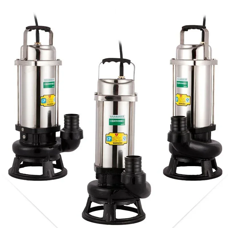 

750W Stainless Steel Cutting Sewage Pump Household Automatic Septic Tank Submersible Pump Cut Sewage Pump WQDJ-10-10-0.75