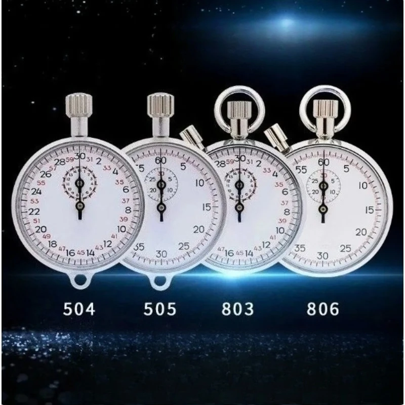 JM-504 JM-803 JM-807 Steel Mechanical Stopwatch Running Competition Stop Watch Metal Sports Training Timer