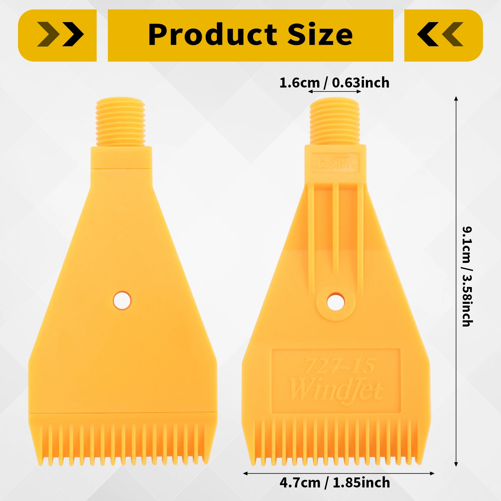 

A06K 1/4BSP Male Thread ABS Single Hole Air Blow Off Flat Jet Nozzle Yellow