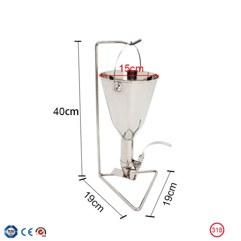 1L Quick Dispenser, Stainless Steel Funnel, Quick Feeder, Discharge-Type, Multifunctional Funnel, Waffle Funnel