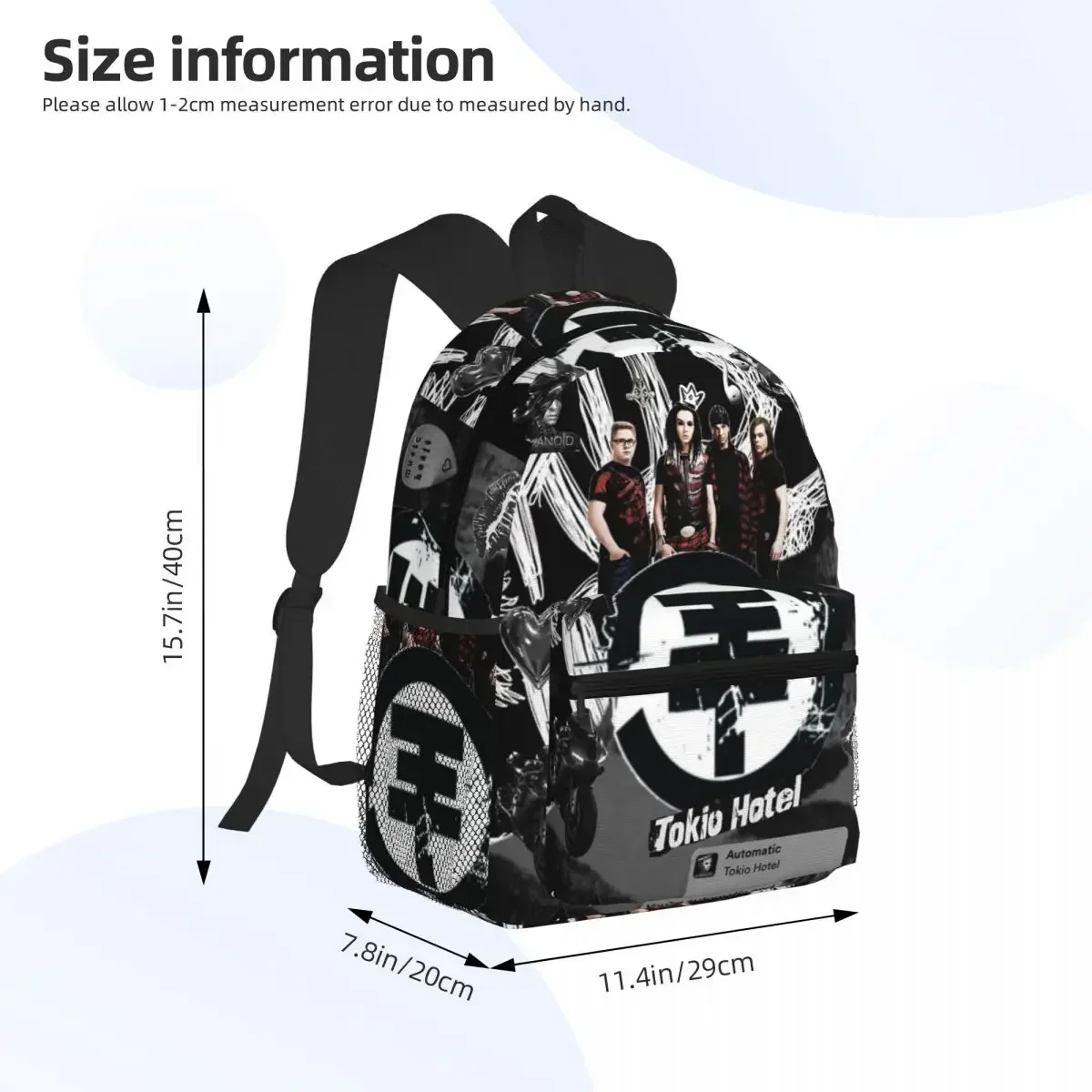 Custom Bag Tokio Hotel Student Backpack School Bag Hiking Travel Daypack For Boys Girls Fashion Bookbag Shoulder Bags