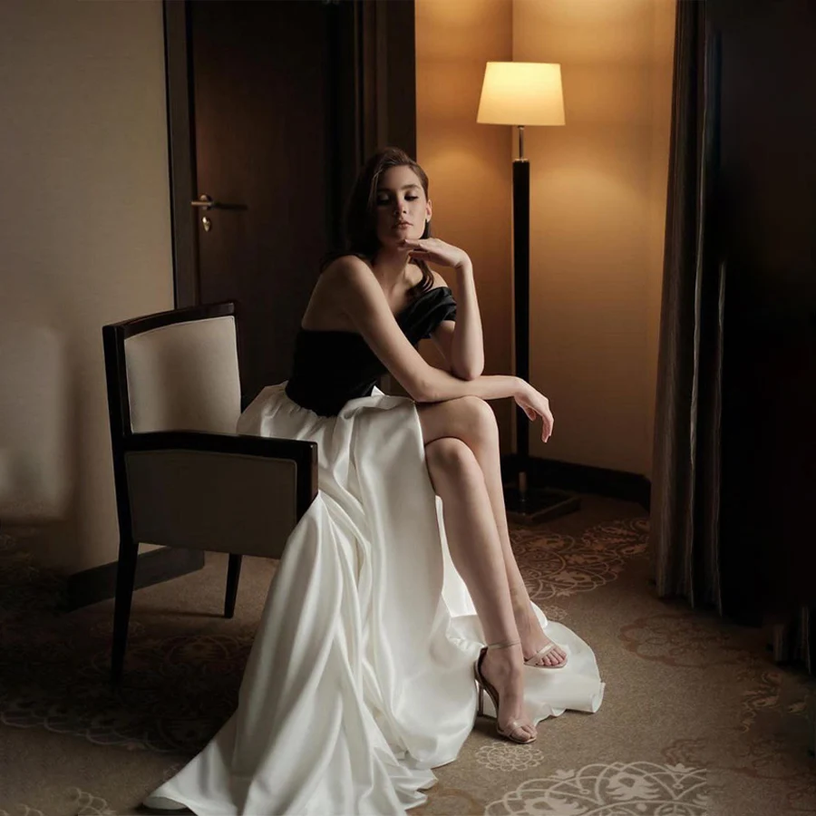 

Customized Off-Shoulder Front Split Cap Sleeve Prom Dresses A-line Backless And Zipper Custom Color Prom Gowns