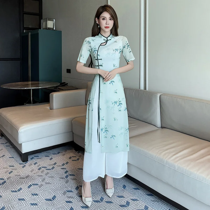 

High-End New Chinese Style Outfit - Young Lady Foot Therapy Technician Set, SPA Ear Cleaning Workwear