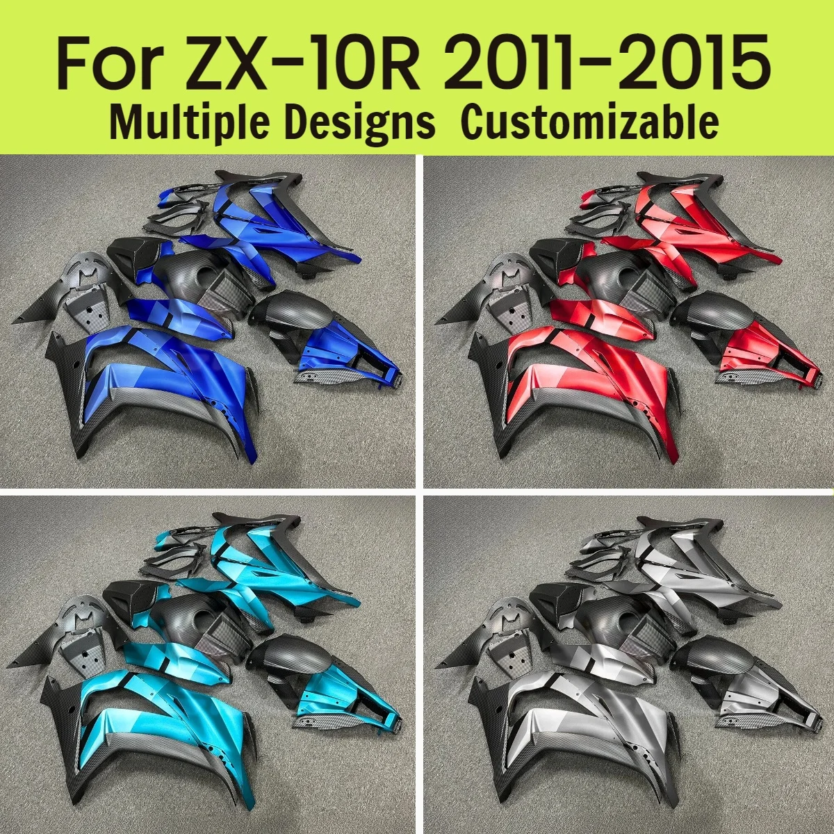 

For Kawasaki ZX 10R 2011-2015 Aftermarket Fairing Body Kit ZX10R 11-15 Injection Molded Motorcycle Fairings