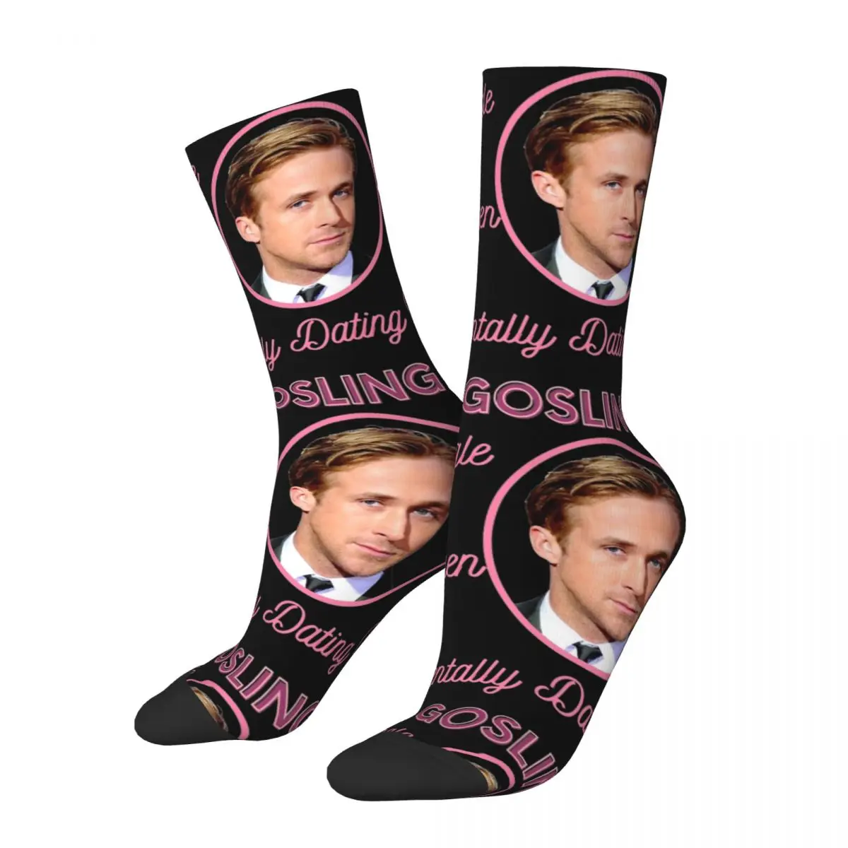 Autumn Winter Funny Men's Women's Mentally Dating Ryan Gosling Socks Sweat Absorbing Skateboard Socks