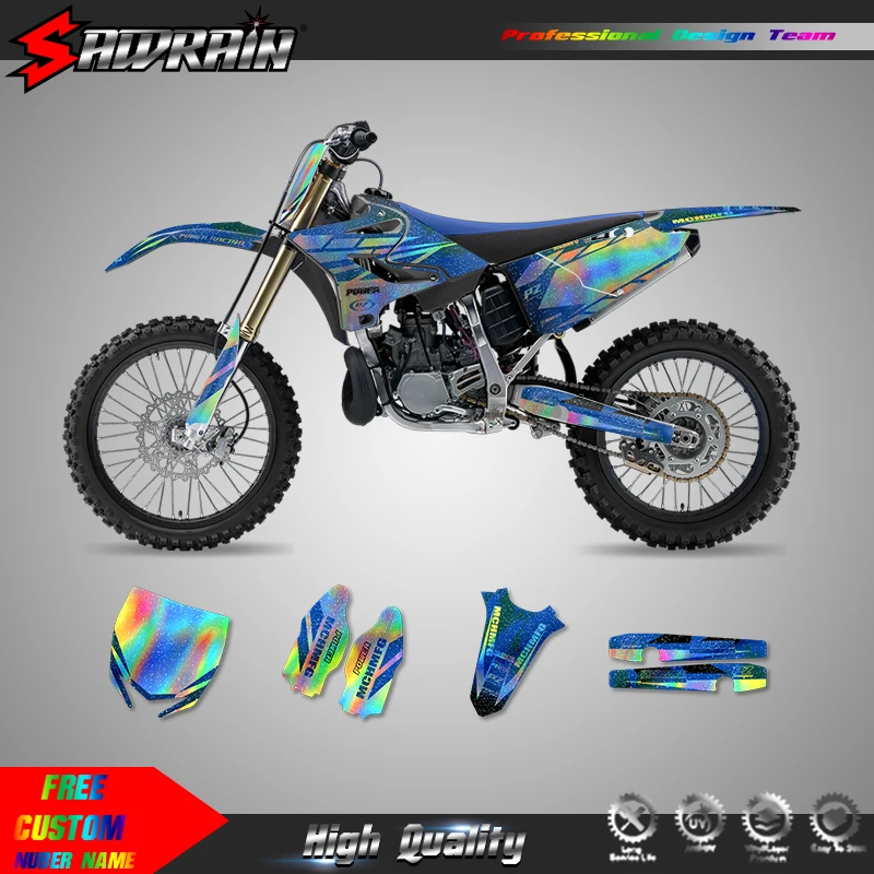 Sawrain Motorcycle Sticker Custom Team Graphics Decals Kit For YAMAHA 15-21 YZ125-250 16-21YZ250X