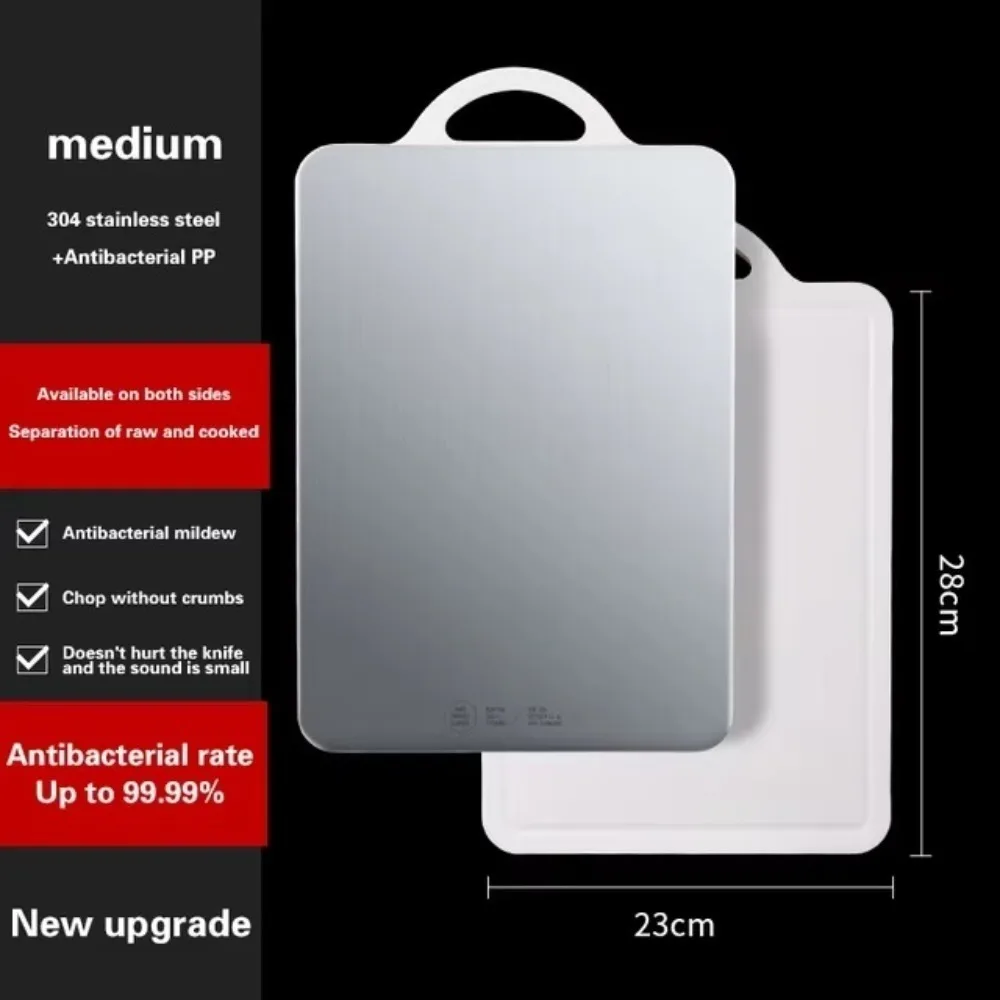 Double-sided Stainless Steel Cutting Board Anti-mold Cut Vegetables Meat Chopping Board Thickened Mildew-proof Cooking Tools
