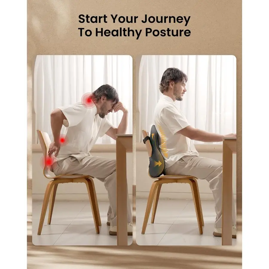 Almohada de apoyo lumbar para silla de oficina, almohada de soporte de espalda de espuma viscoelástica para aliviar la fatiga de la parte inferior de la espalda, silla de escritorio con almohada lumbar