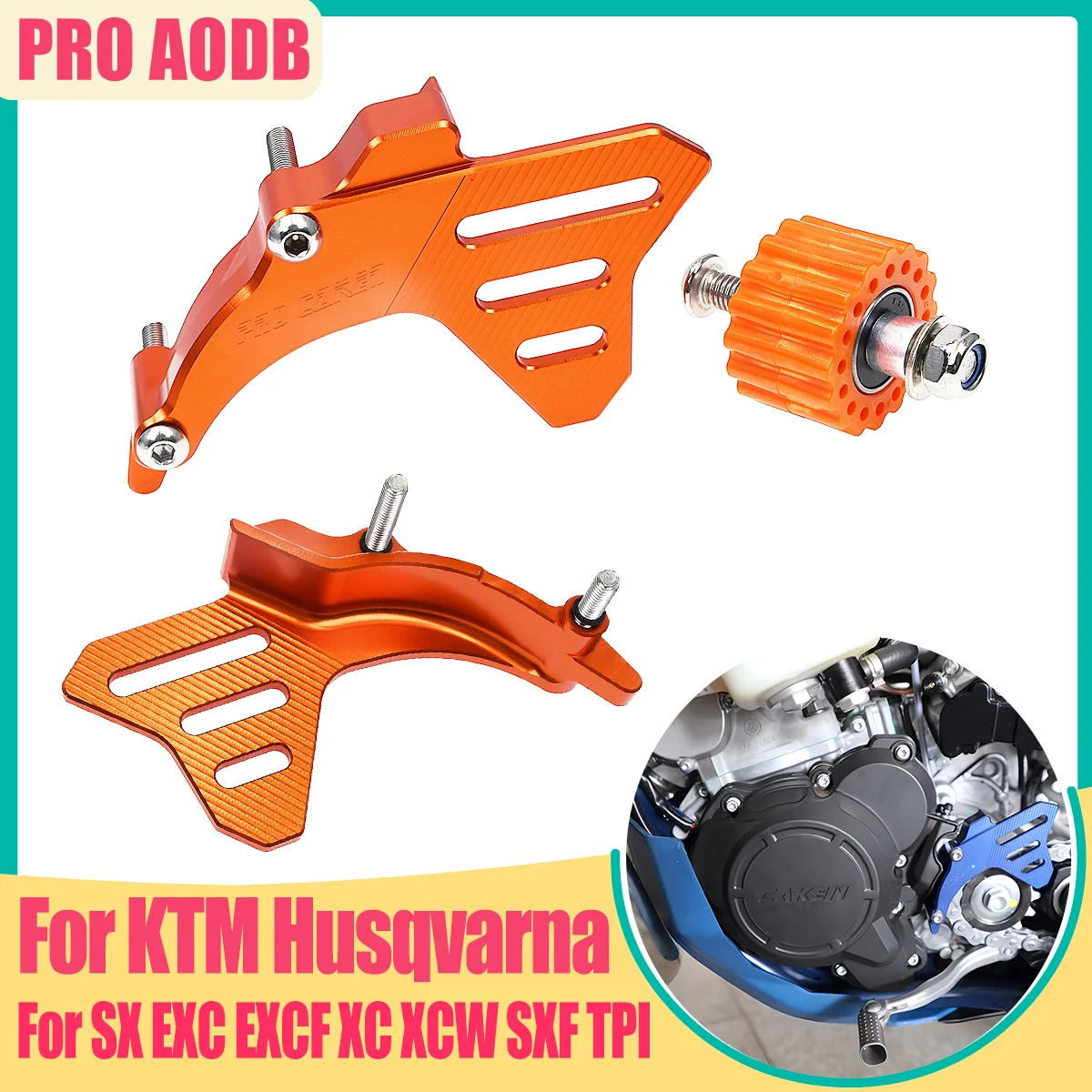 2017-2023 ل Husqvarna 250 300 350 TC TE TX CNC غطاء ضرس أمامي حافظة التوقف حامي سلسلة الحرس FC FE FX TE250i TE300i