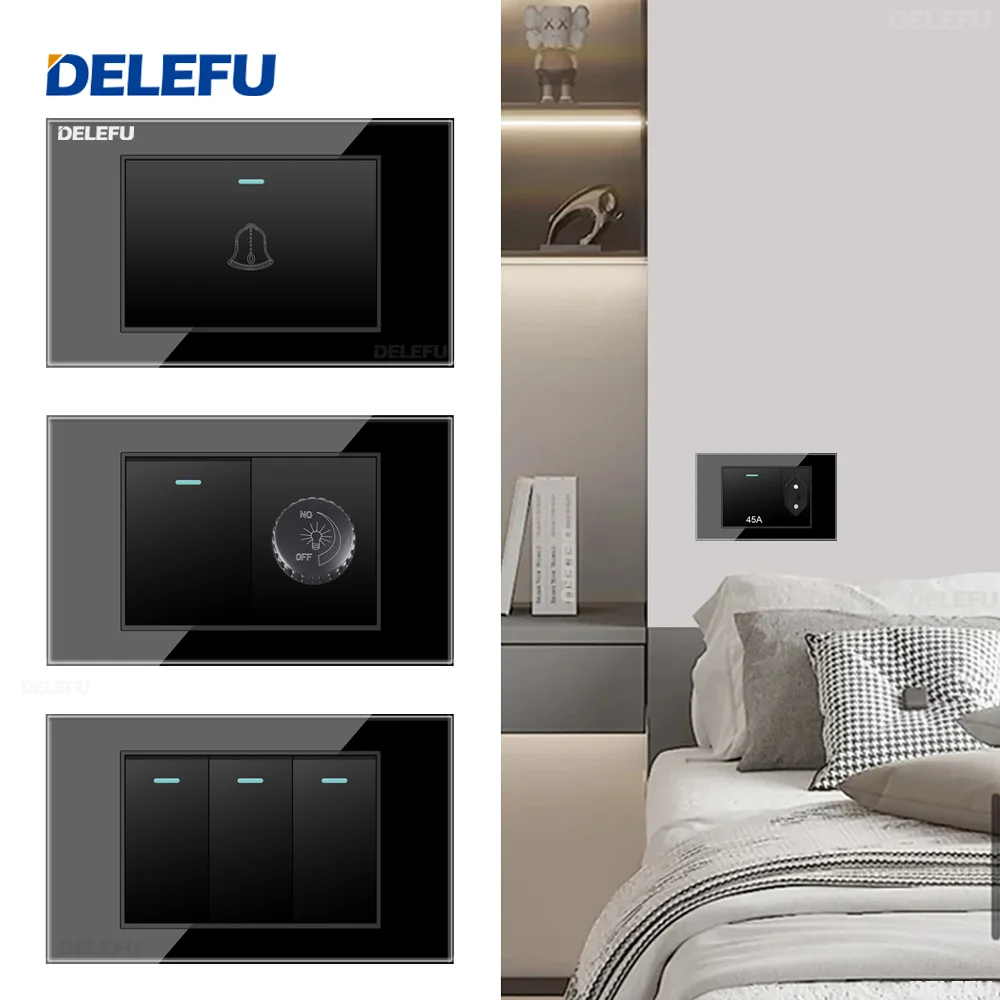 DELEFU Brazil Italy USA EU Standard Free Combination Blank DIY Panel 118mm*72mm