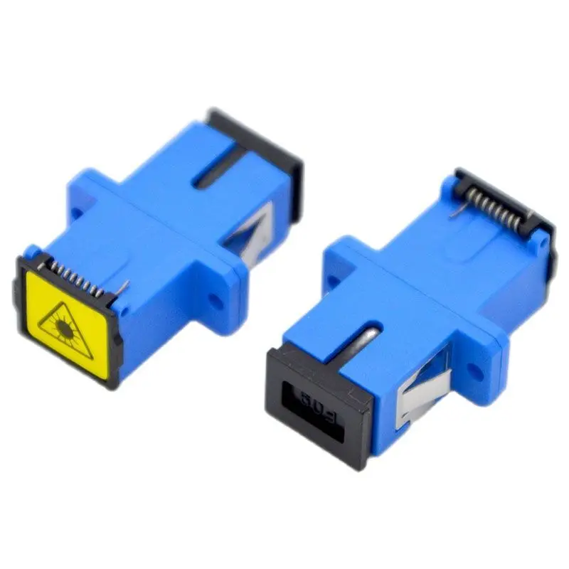 Conector adaptador de fibra óptica de 50 piezas, equipo óptico, cubierta antipolvo SC/UPC/APC, acoplador de brida simple, precio bajo, venta al por mayor