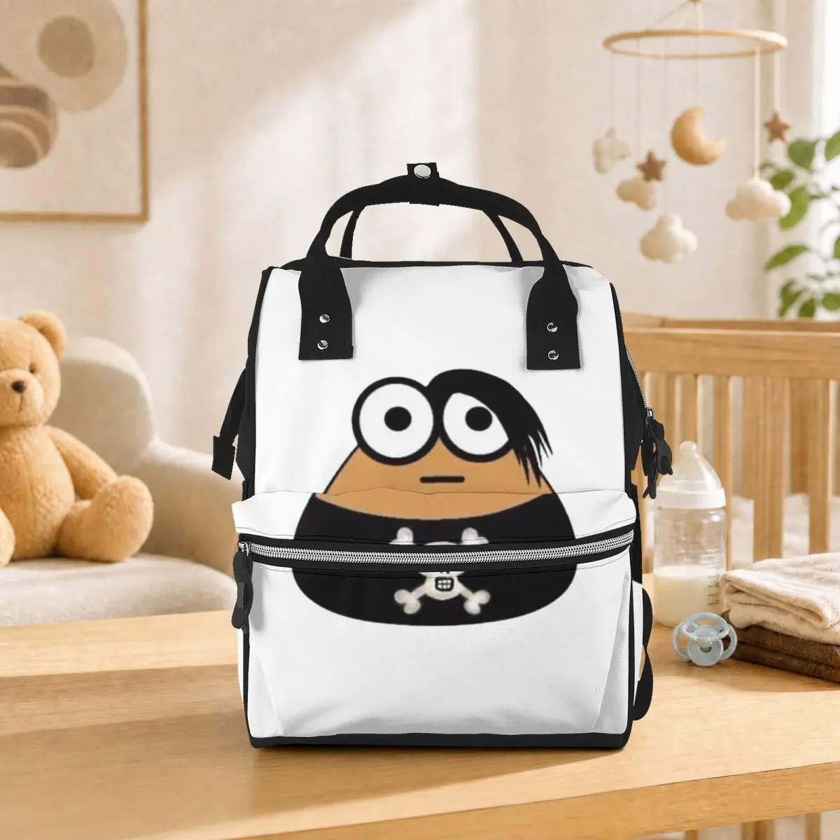 Emo Goth Pou Meme Brown Alien Baby Mobile Pet Student Backpack School Bag Hiking Travel Daypack for Men Women Bookbag