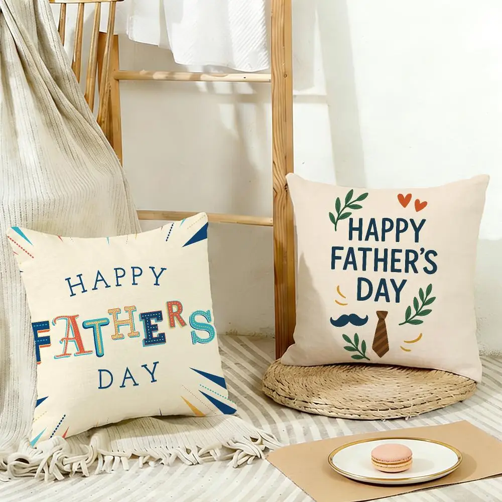 Warm Heartfelt Holiday F-Fathers Day Cushion Cover Cozy Pillowcase Holiday House Interior Sofa Bedroom Accessories