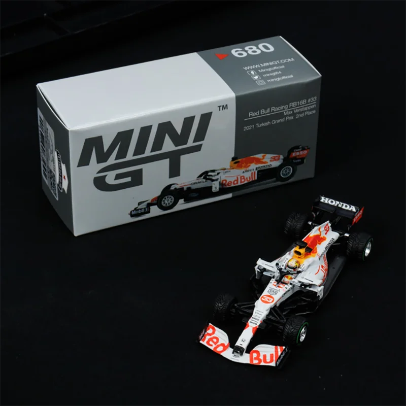 MINIGT 1:64 Red Bull RB16B Series MGT00679-CH MGT00680-CH decorazione modello di auto Diecast collezione in lega giocattoli regalo ornamenti