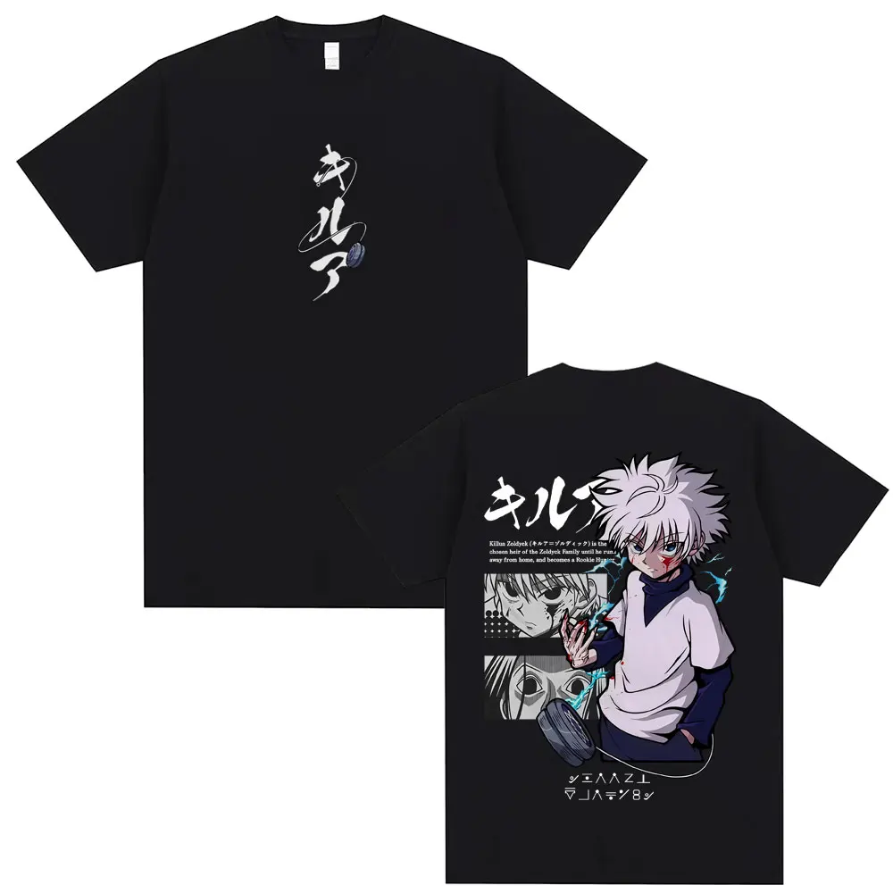 

Anime Hunter X Hunter T-shirt Killua Zoldyck Graphic T-shirts Men Women Casual Vintage Cotton Tee Shirt Men's Oversized T Shirts