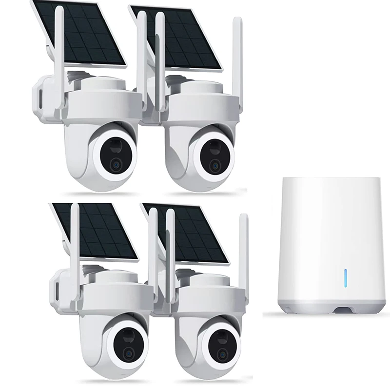 

Новейшие солнечные камеры видеонаблюдения 4K, беспроводная уличная система домашней безопасности, 4 комплекта видеокамер, 2,4G, 5G, Wi-Fi, 64 ГБ, SD-карта ночного видения