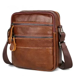 Famous Brand Cowhide Men Bags Casual Business Real Leather Male Crossbody Messenger Bag Vintage Men's Shoulder Bags