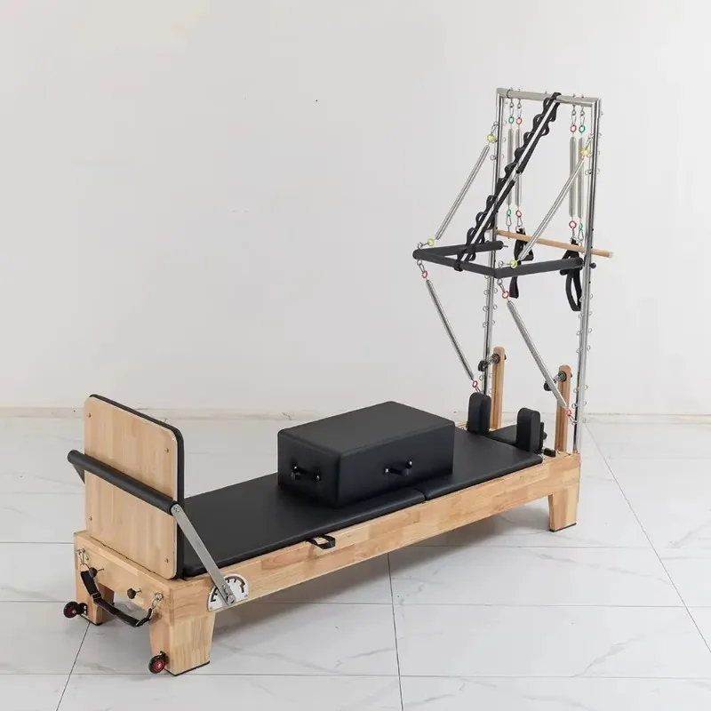 

YTYIN Classical Oak Wood Pilates Reformer With Tower Studio Pilates Bed Pilates Reformer