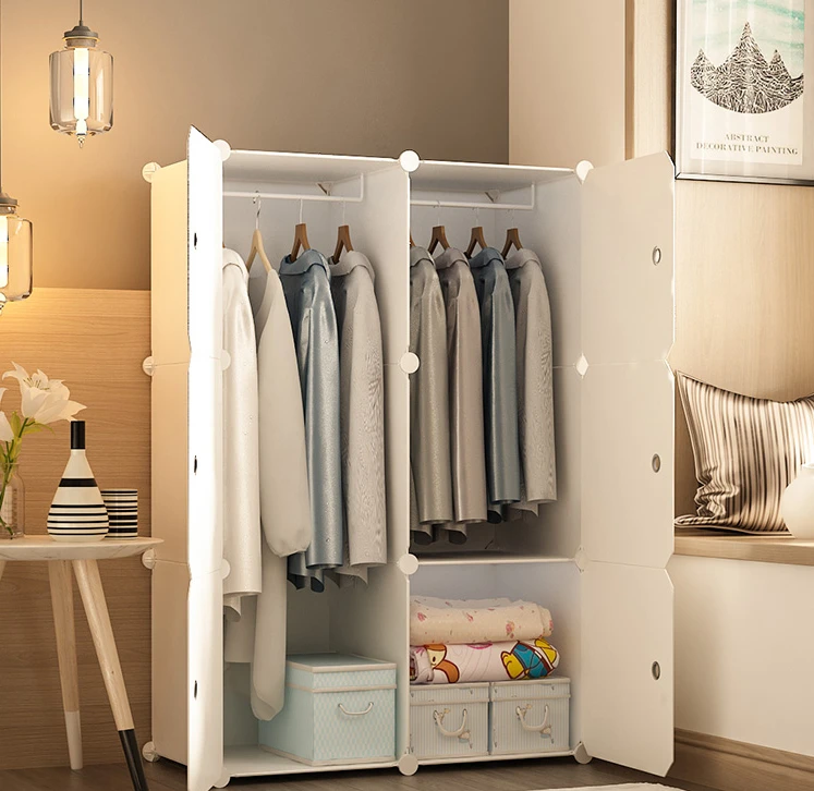 

Household bedroom, modern and minimalist small dormitory, assembled cloth wardrobe, sturdy storage cabinet