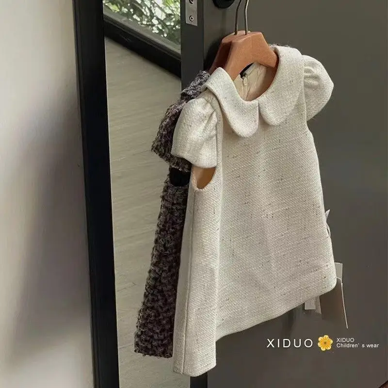 

Girls' Dress Spring and Autumn New Fashionable Sweet Children's Doll Collar Princess Tank Top Skirt 80-130CM