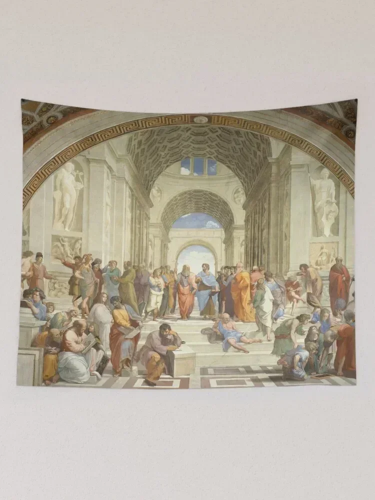 The School of Athens - Raphael - (Scuola di Atene) Tapestry Home Decoration Accessories Wall Hangings Decoration Tapestry