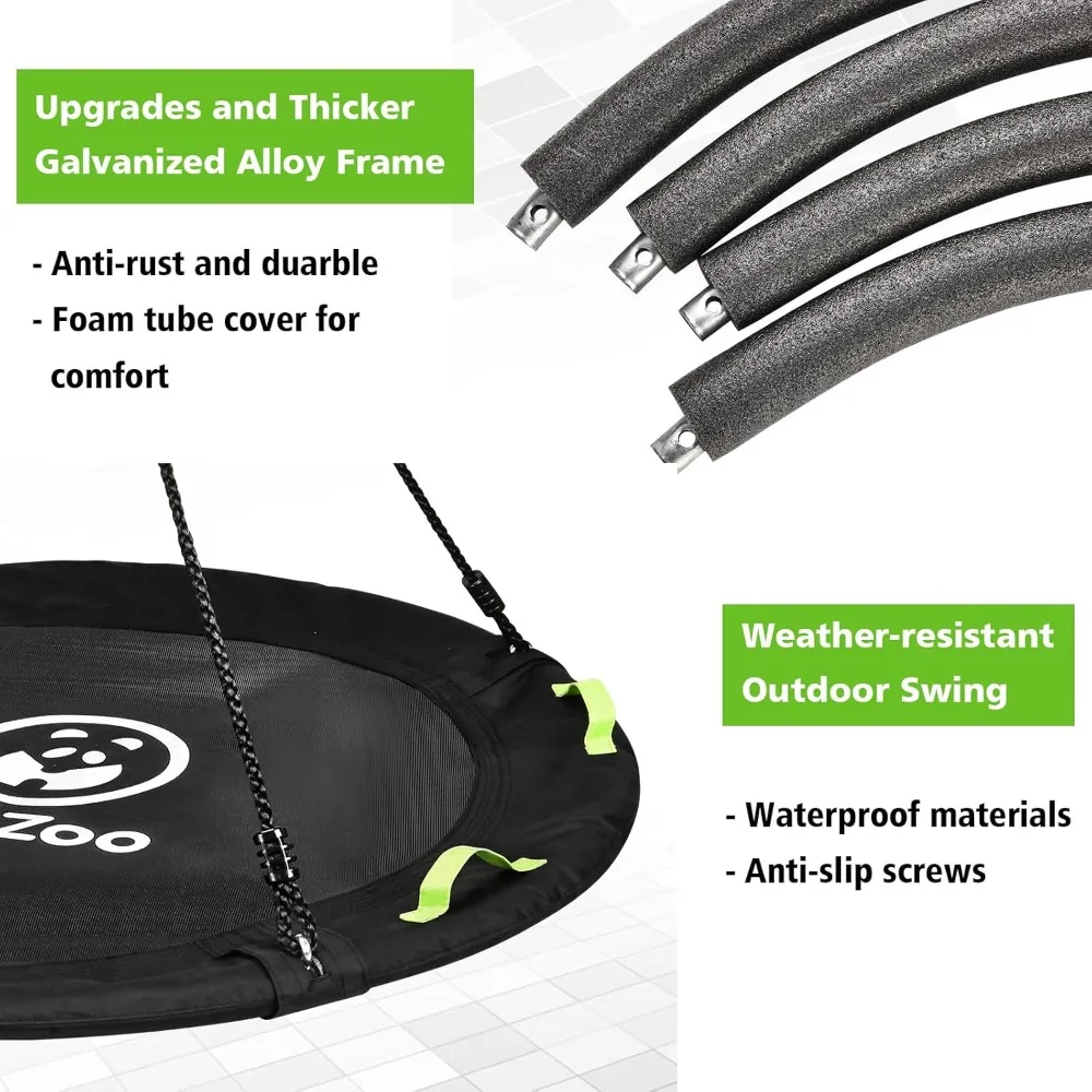 Tree Swing, 48 or 60 inch Swing for Whole Family, 900lbs Weight Capacity, w/Adjustable Hanging Straps, for Outdoor Backyard