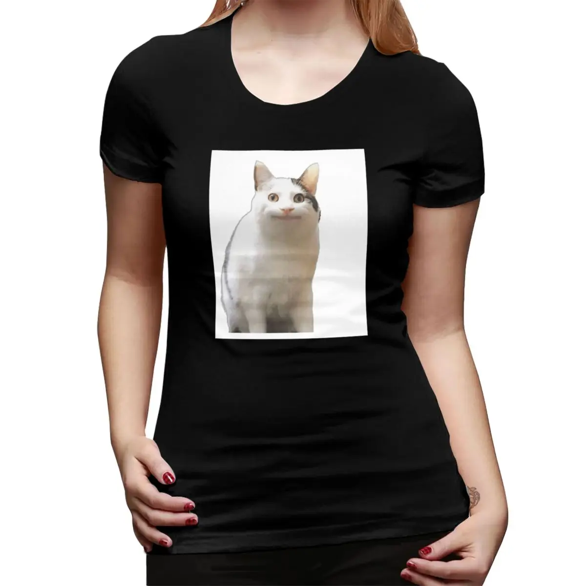 

Футболка Beluga Cat Safari для женщин, уличная футболка с круглым вырезом, женские футболки, короткая летняя одежда, топы