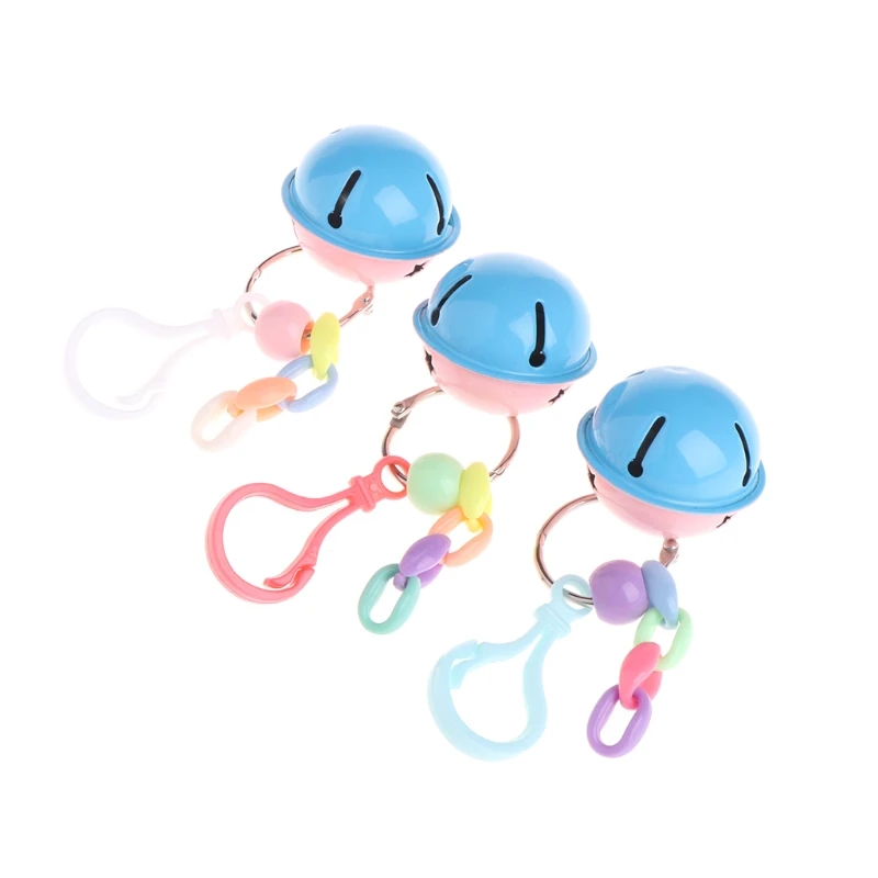 F92B Parrot Chew Swing ระฆังโลหะสีสันสดใสนกแขวนของเล่นกรงตกแต่ง
