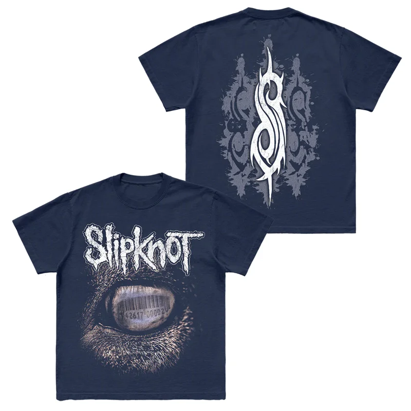 Pupil SLIPKNOT Dark Punk Band T-Shirt 100% Cotton Graphic Tee Men Women Summer Streetwear Top