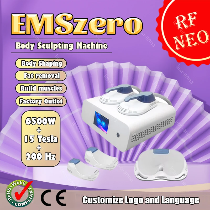 

EMSzero Body Shaping DLS-EMSL RF 15 Tesla EMS 6500W 200HZ Slimming Weight lose Burns fat Muscle Enhancement massage Machine